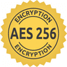 AES-256 encryption badge