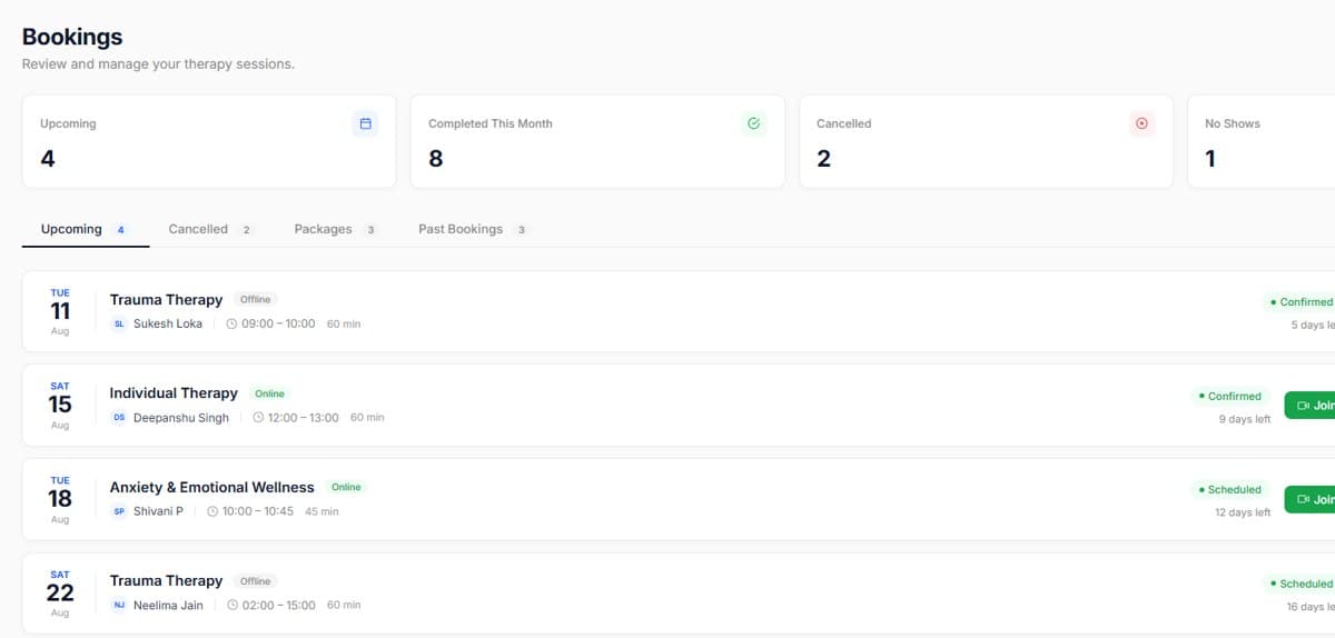 Booking links and client self-scheduling
