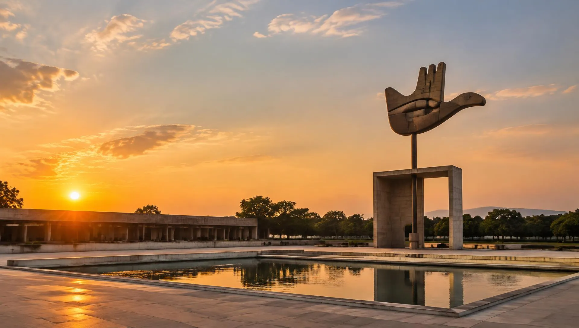 The Open Hand Monument at the Capitol Complex in Chandigarh