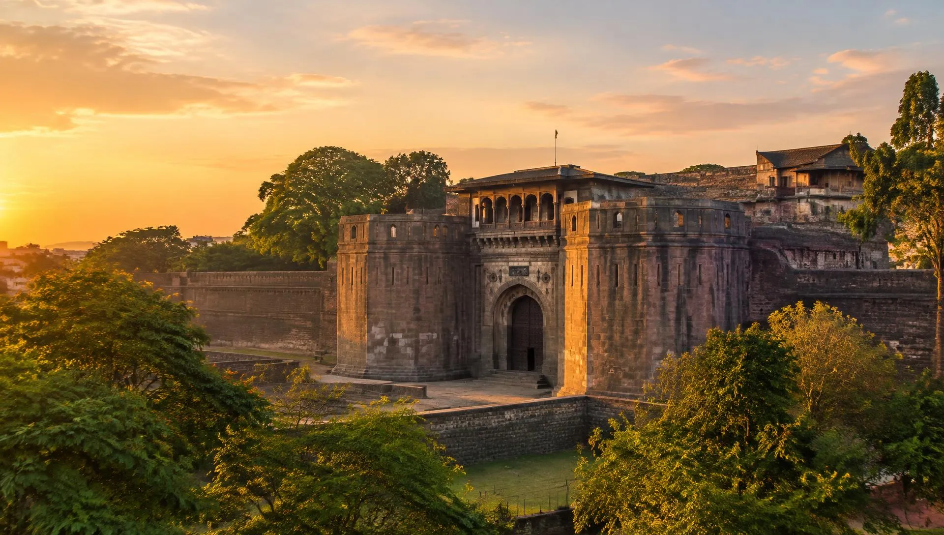Shaniwar Wada fort at sunset in Pune